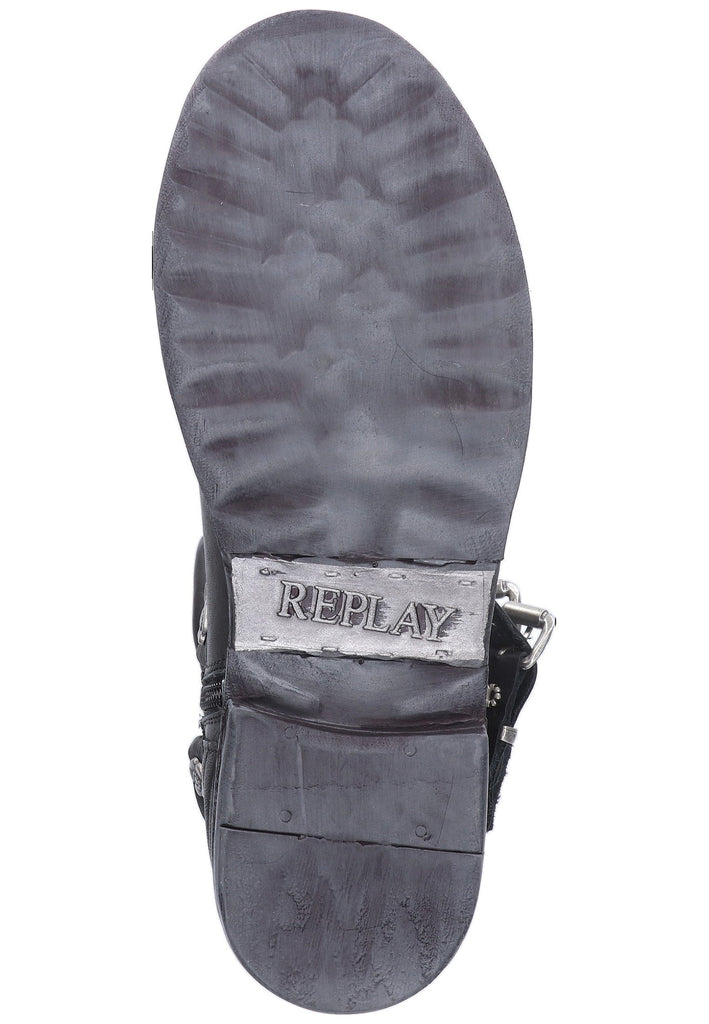Replay Stiefelette Leder Schwarz