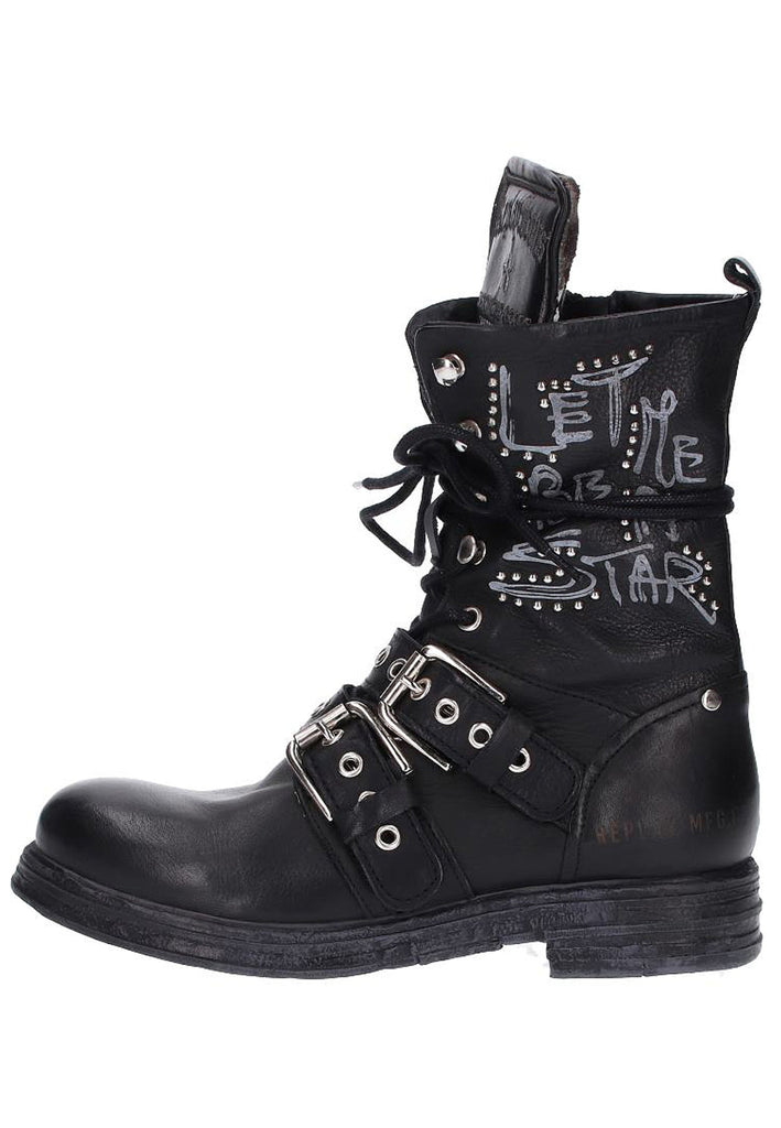 Replay Stiefelette Leder Schwarz