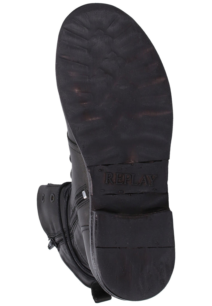 Replay Stiefelette Leder Schwarz