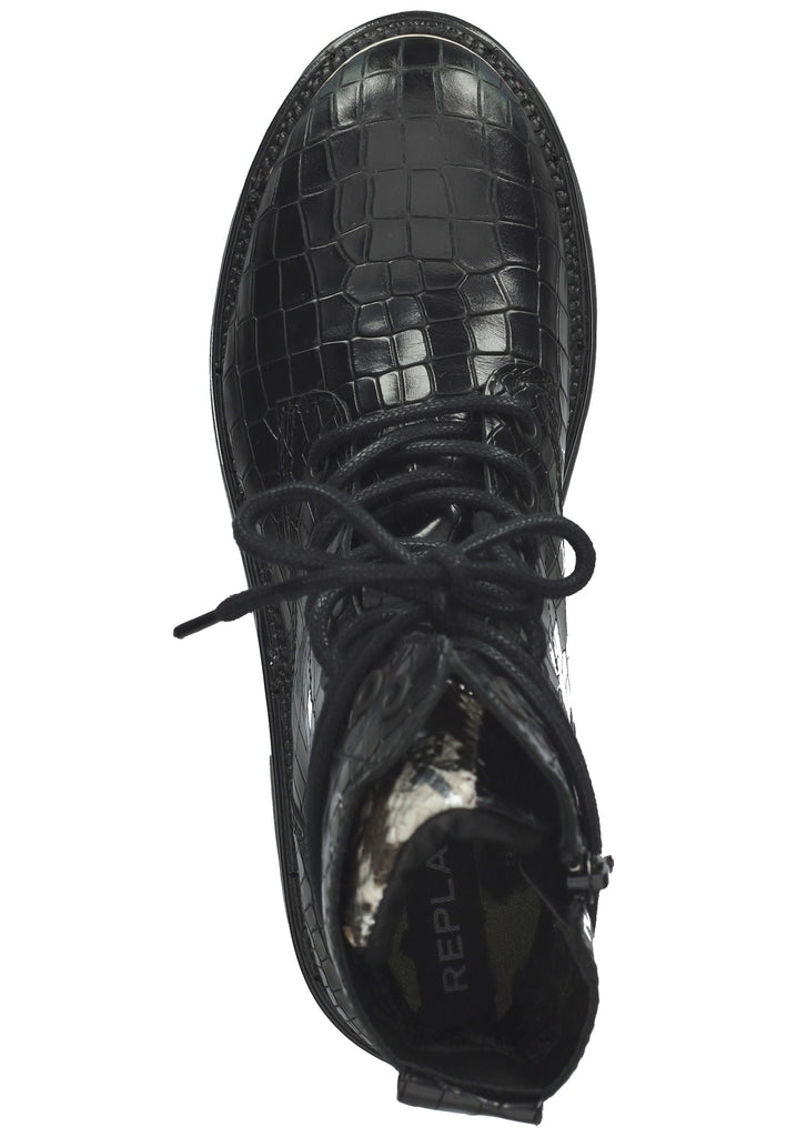 Replay Stiefelette Leder Schwarz