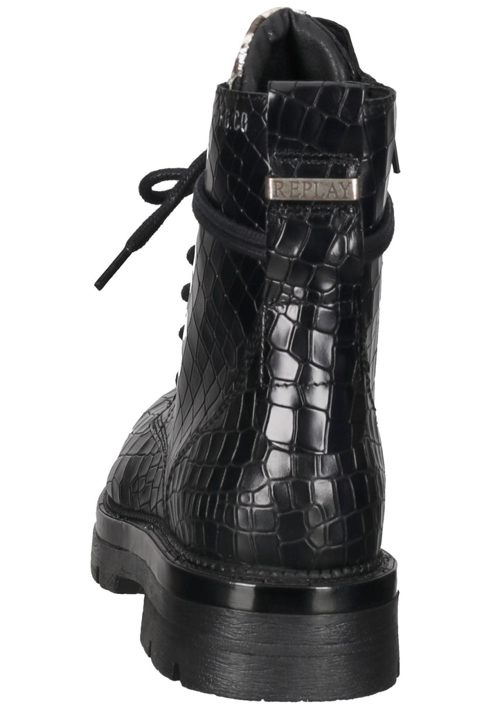 Replay Stiefelette Leder Schwarz