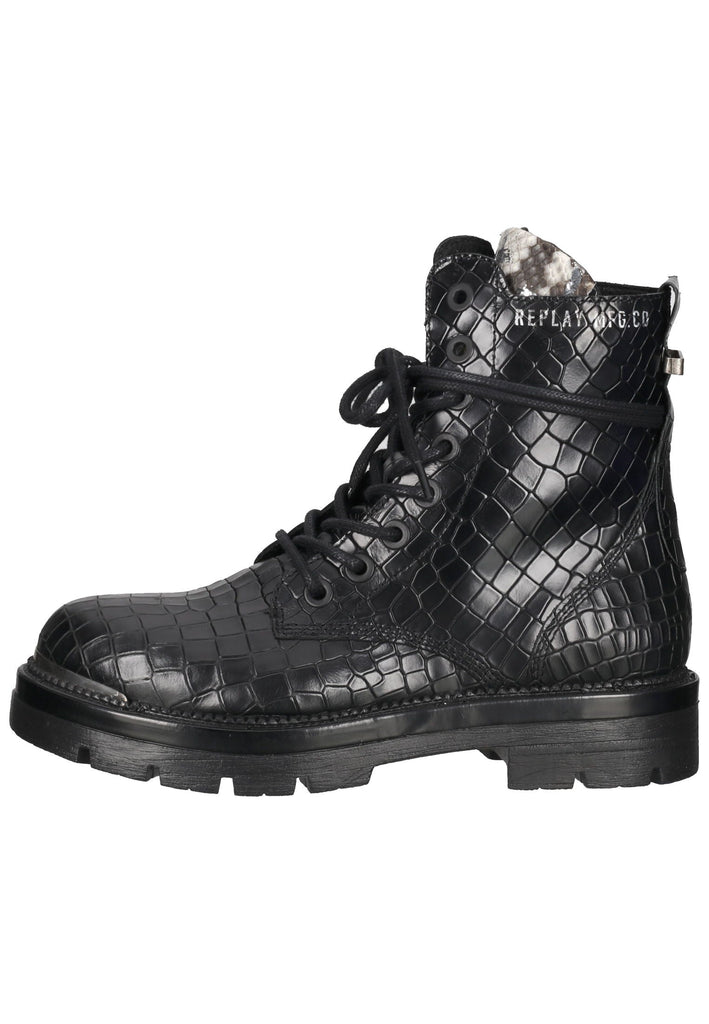 Replay Stiefelette Leder Schwarz