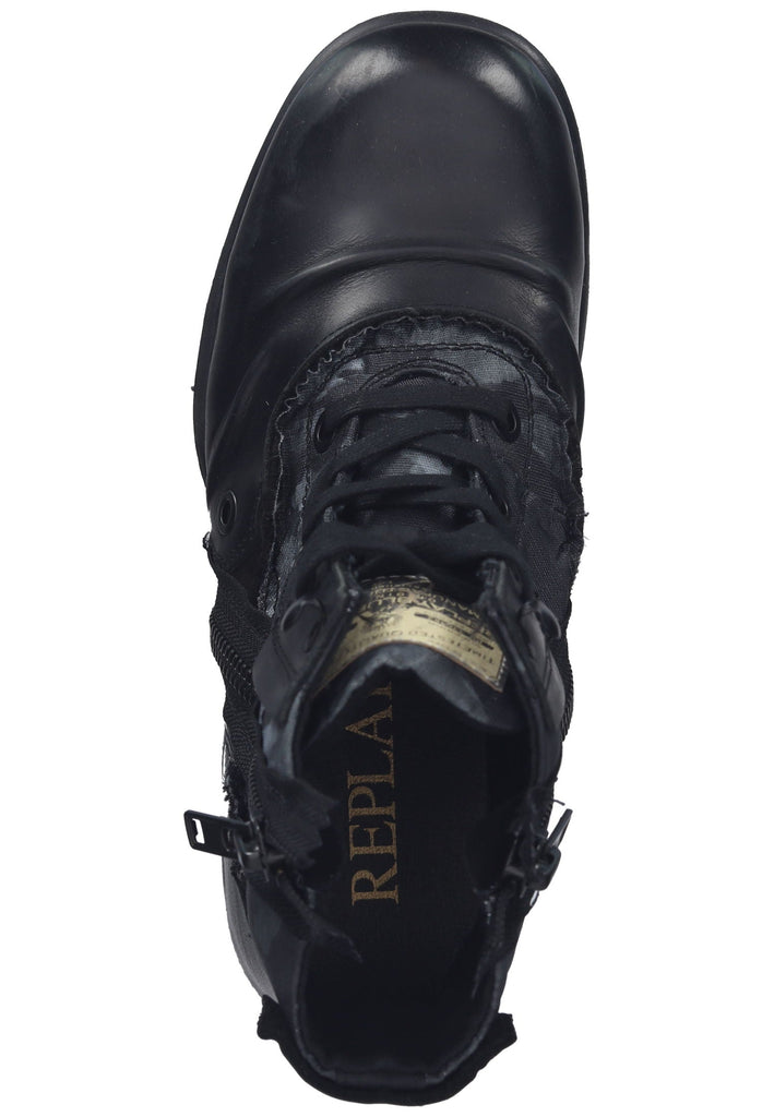 Replay Stiefelette Leder Schwarz Multi