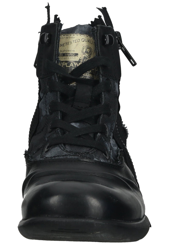 Replay Stiefelette Leder Schwarz Multi