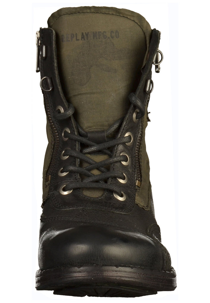 Replay Stiefelette Leder/Textil Schwarz