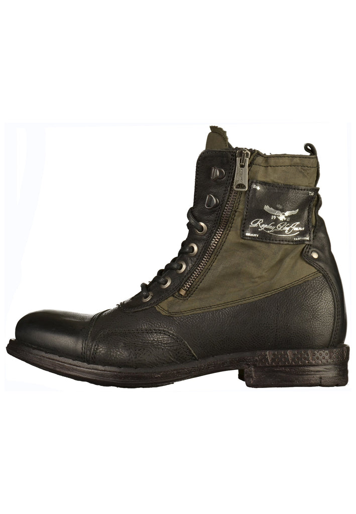 Replay Stiefelette Leder/Textil Schwarz