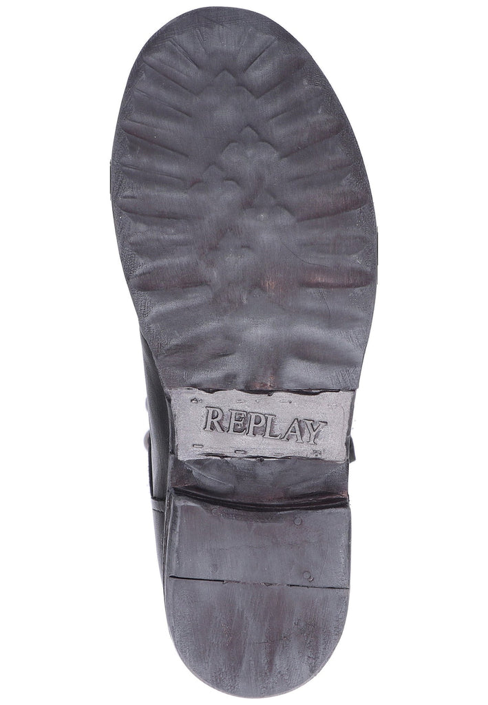 Replay Stiefelette Leder/Textil Schwarz