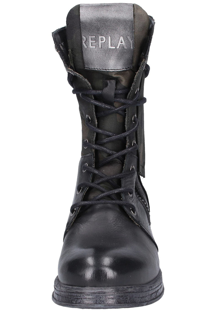 Replay Stiefelette Leder/Textil Schwarz