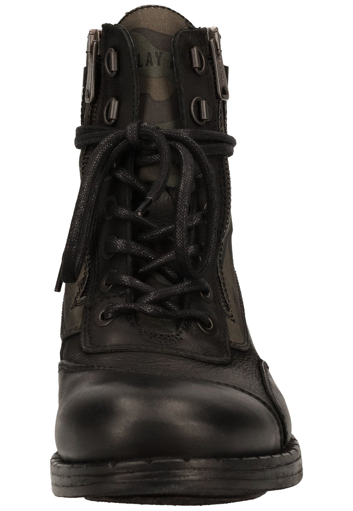 Replay Stiefelette Leder/Textil Schwarz/Grün