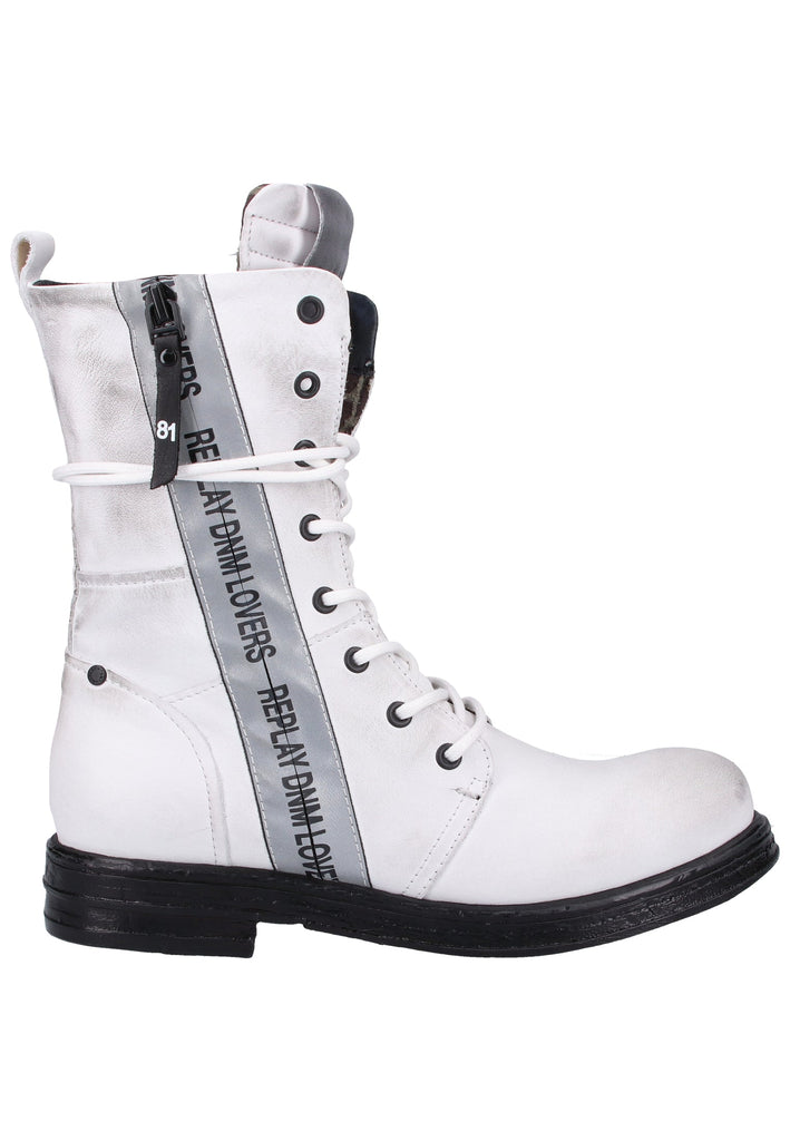 Replay Stiefelette Leder Weiß