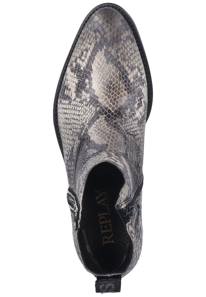 Replay Stiefelette Lederimitat Grau/Schwarz