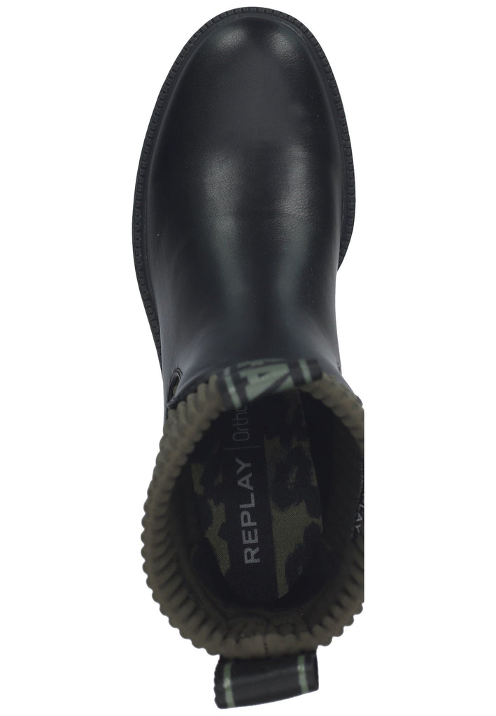 Replay Stiefelette Lederimitat Schwarz