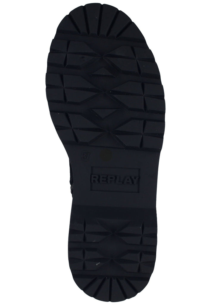 Replay Stiefelette Lederimitat Schwarz