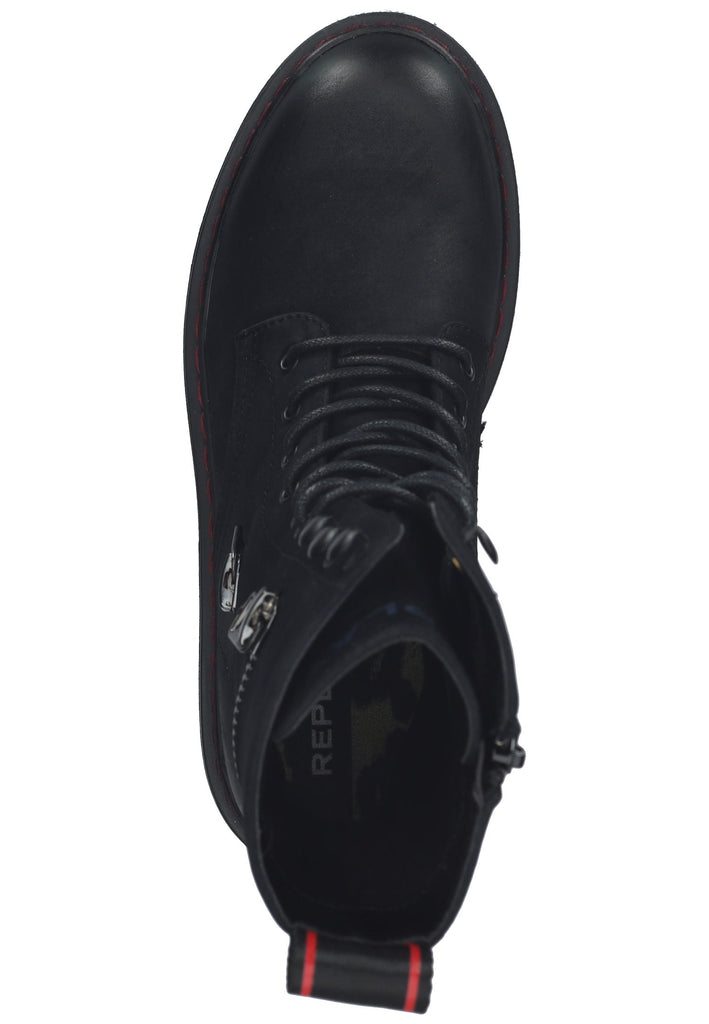 Replay Stiefelette Lederimitat Schwarz