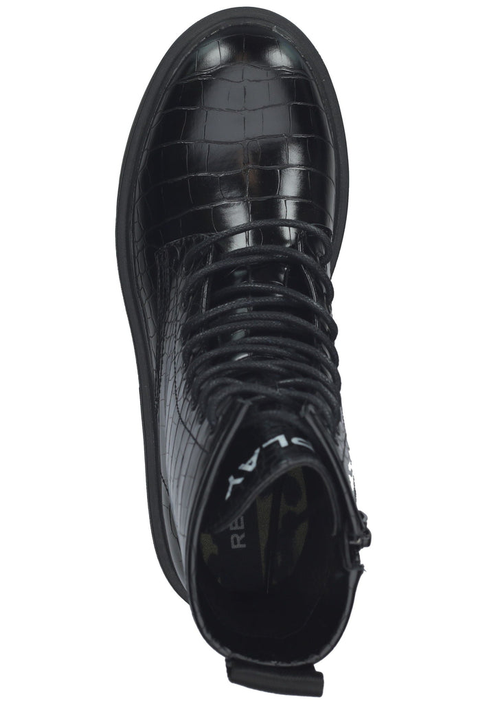 Replay Stiefelette Lederimitat Schwarz