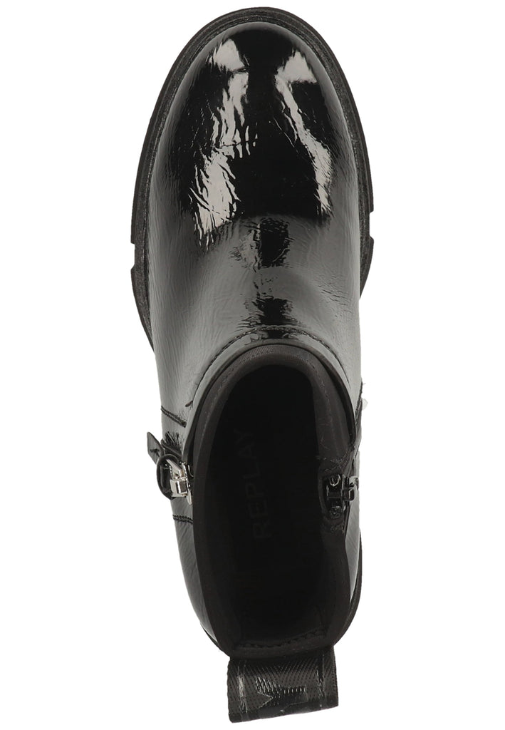 Replay Stiefelette Lederimitat Schwarz