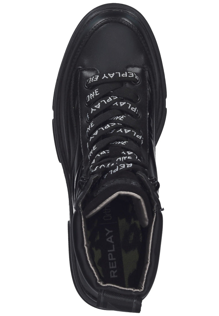 Replay Stiefelette Lederimitat Schwarz