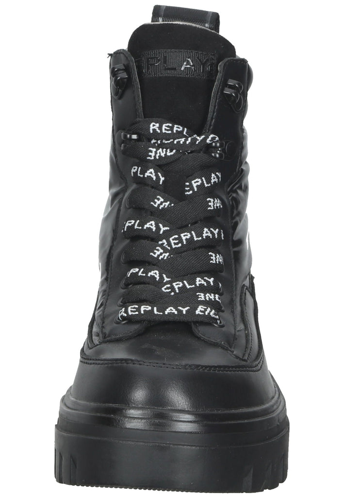 Replay Stiefelette Lederimitat Schwarz