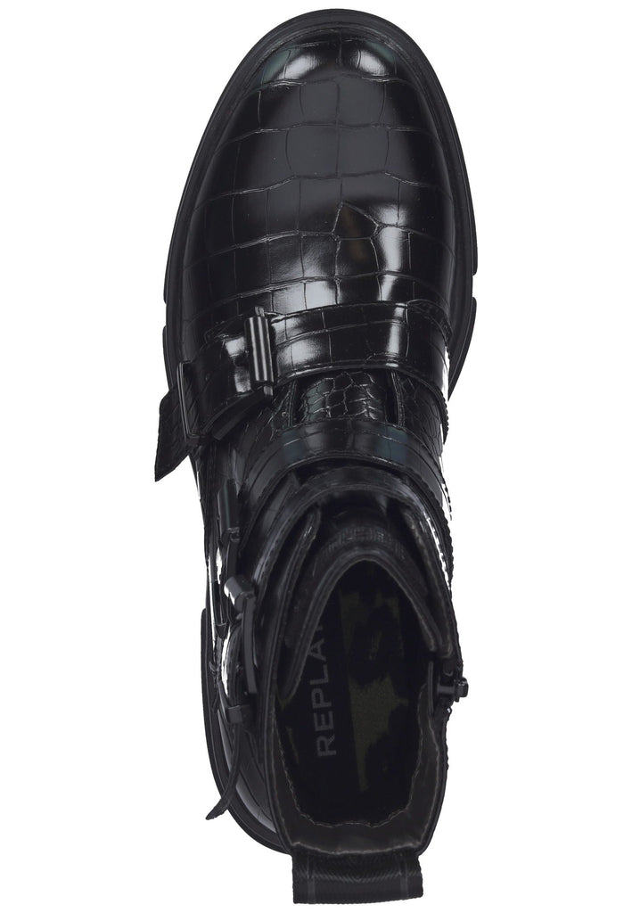 Replay Stiefelette Lederimitat Schwarz