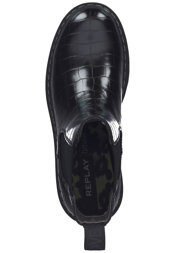 Replay Stiefelette Lederimitat Schwarz