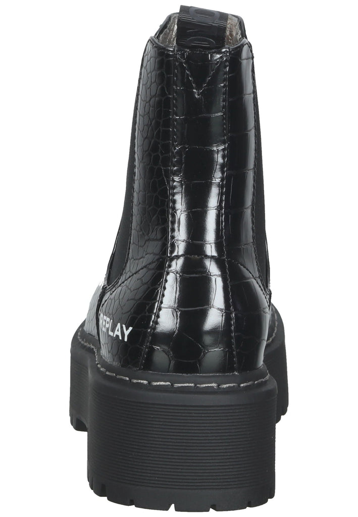 Replay Stiefelette Lederimitat Schwarz