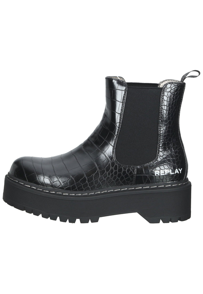Replay Stiefelette Lederimitat Schwarz
