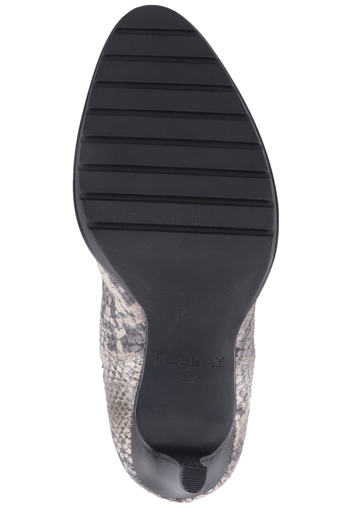 Replay Stiefelette Lederimitat/Textil Grau/Schwarz