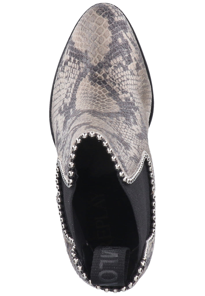 Replay Stiefelette Lederimitat/Textil Grau/Schwarz