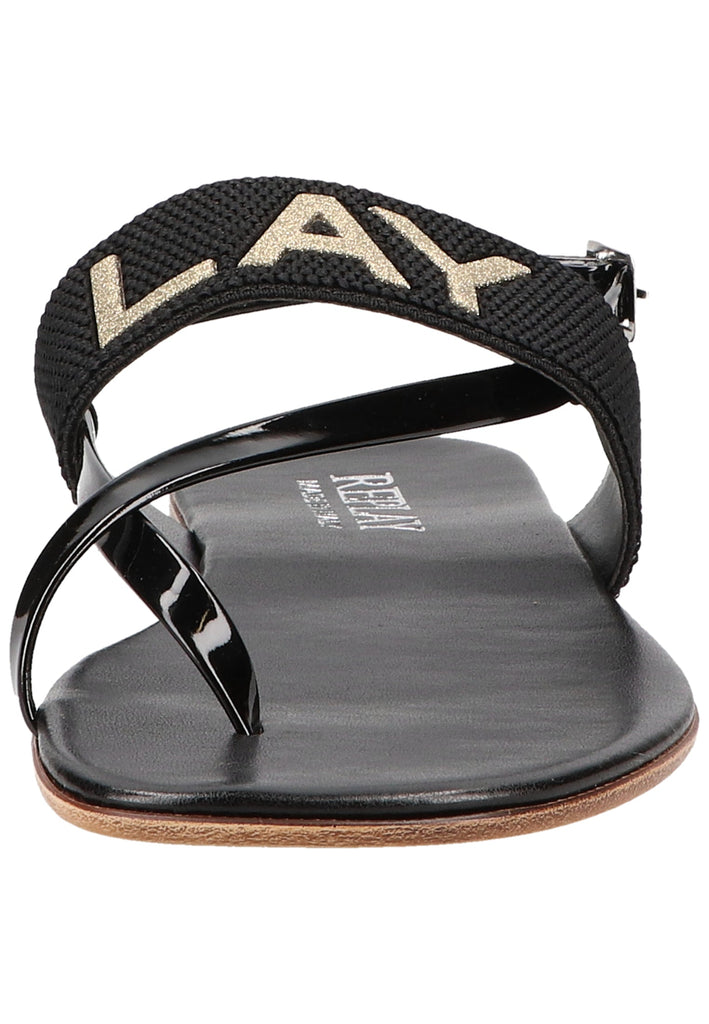 Replay Zehensteg Lederimitat/Textil Schwarz