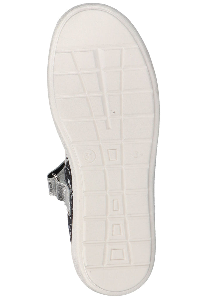 Richter Ballerinas Lederimitat/Textil Schwarz/Silber