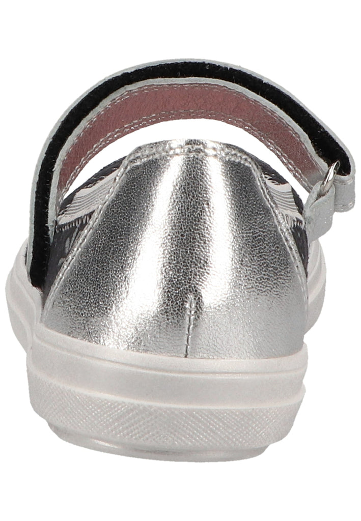 Richter Ballerinas Lederimitat/Textil Schwarz/Silber