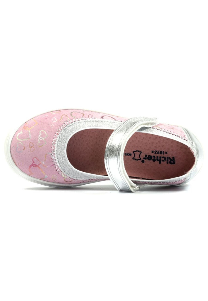Richter Ballerinas Veloursleder/Textil Rosa/Silber