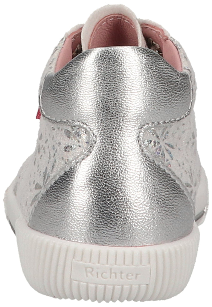 Richter Halbschuhe Lederimitat/Textil Weiß/Silber