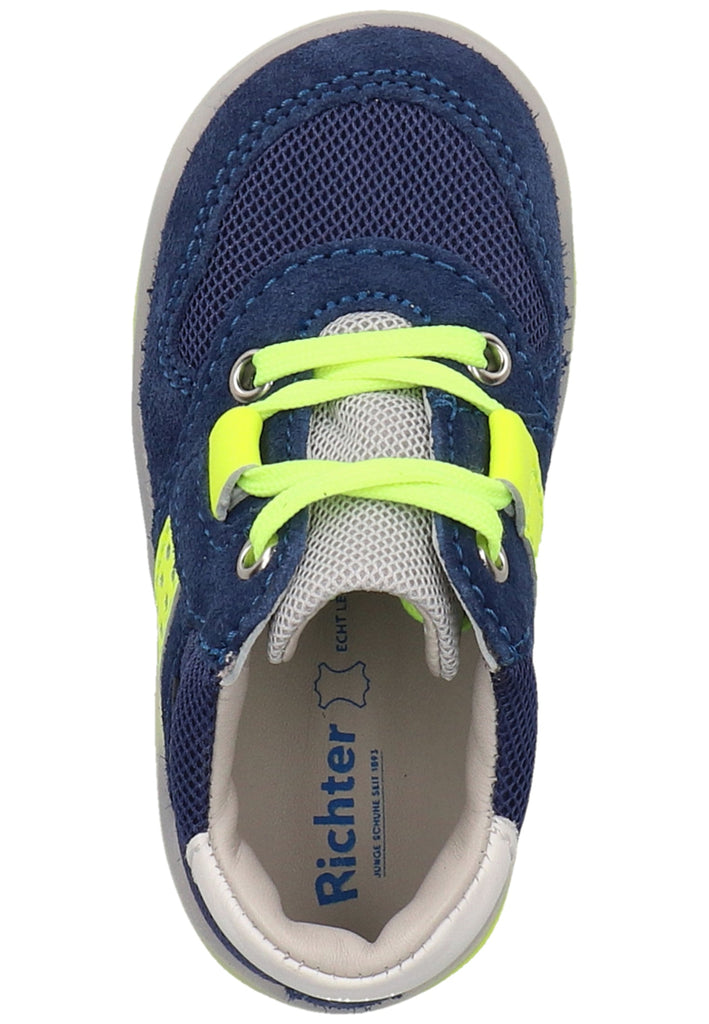 Richter Halbschuhe Veloursleder/Textil Blau/Gelb