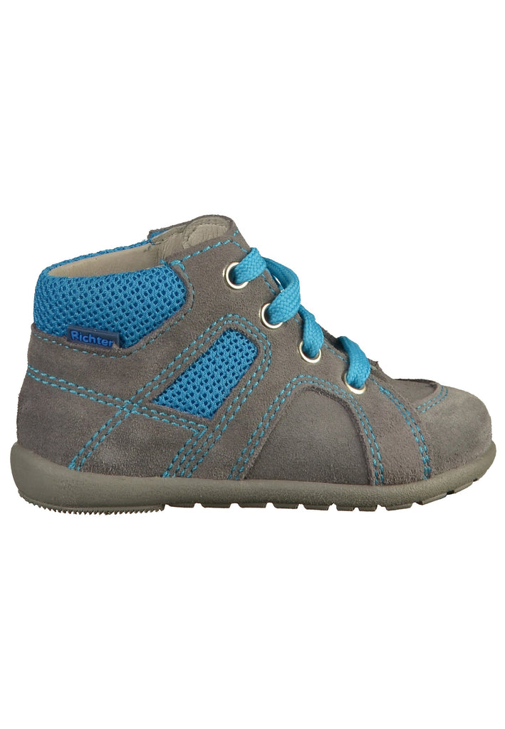 Richter Halbschuhe Veloursleder/Textil Grau/Hellblau