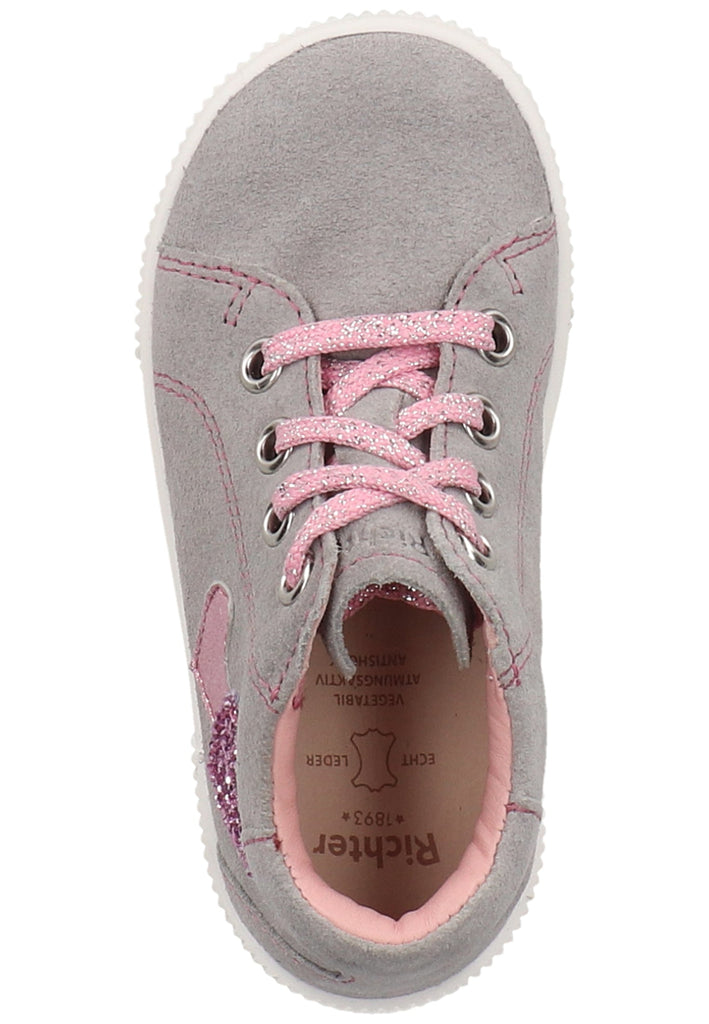 Richter Halbschuhe Veloursleder/Textil Grau/Rosa