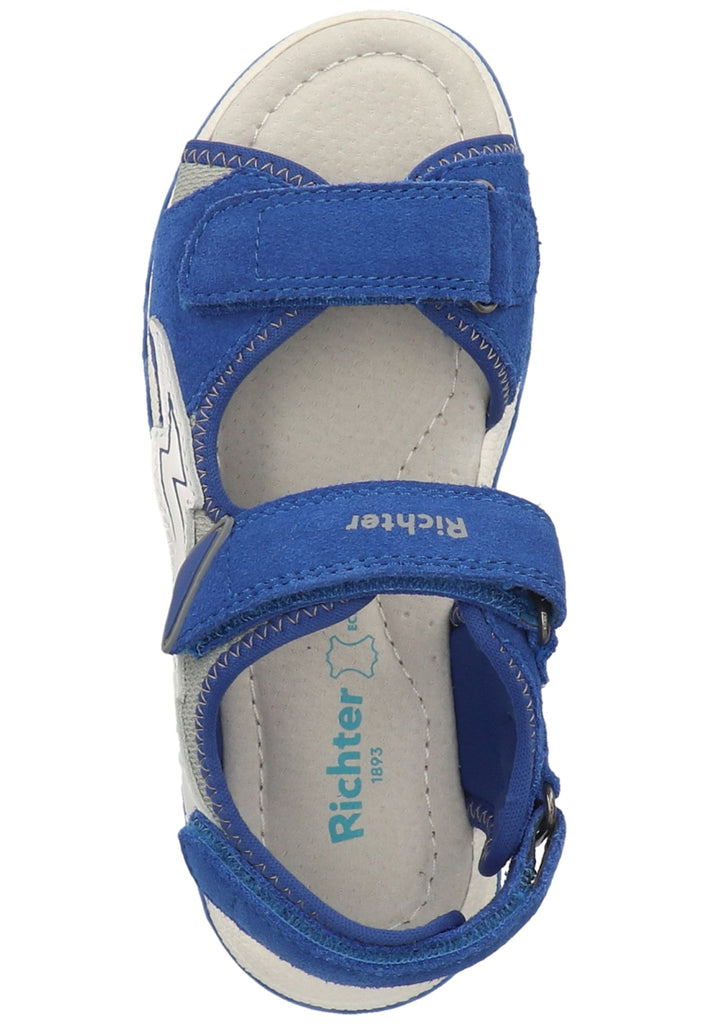 Richter Sandalen Leder/Textil Blau/Grau