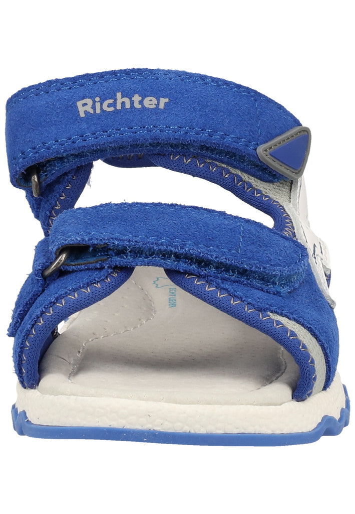 Richter Sandalen Leder/Textil Blau/Grau