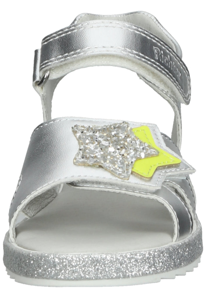 Richter Sandalen Lederimitat/Textil Gelb/Silber