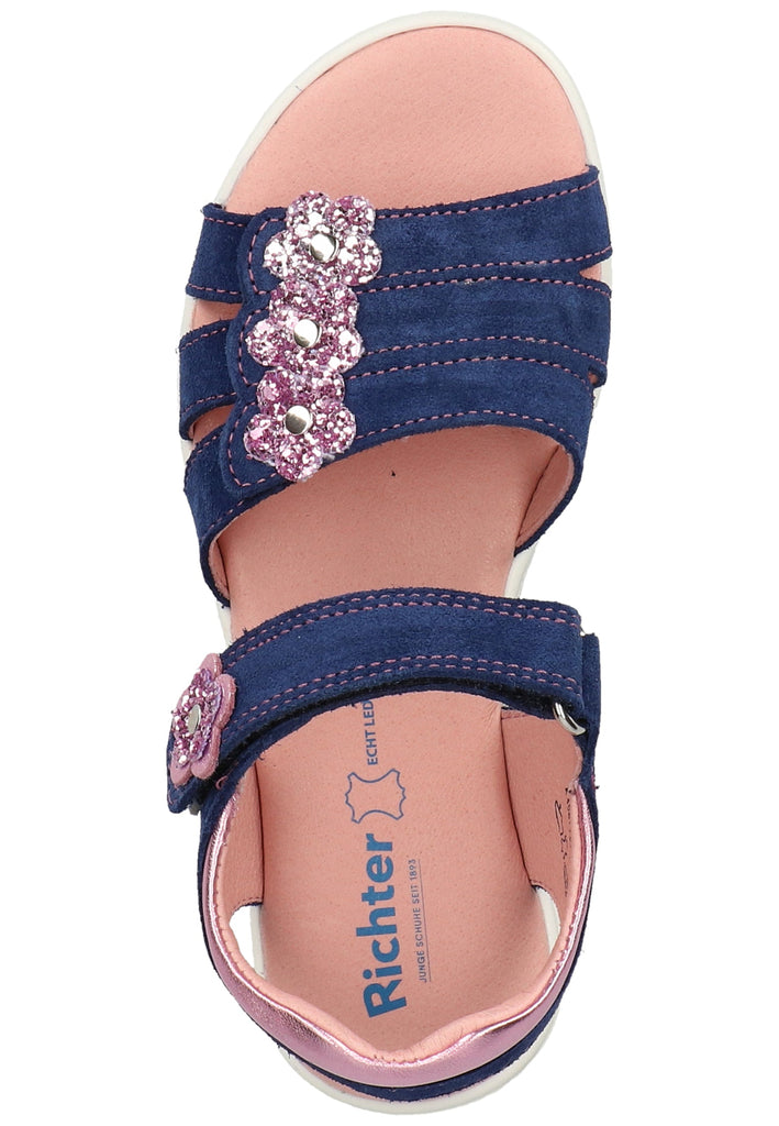 Richter Sandalen Veloursleder Blau/Pink