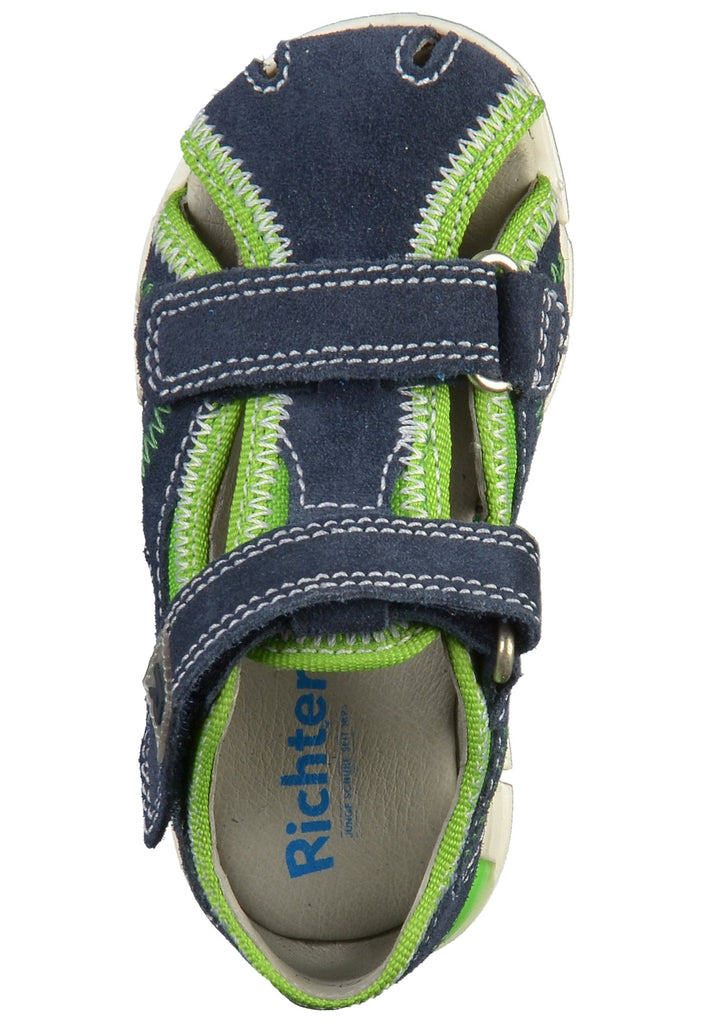 Richter Sandalen Veloursleder/Textil Blau/Grün