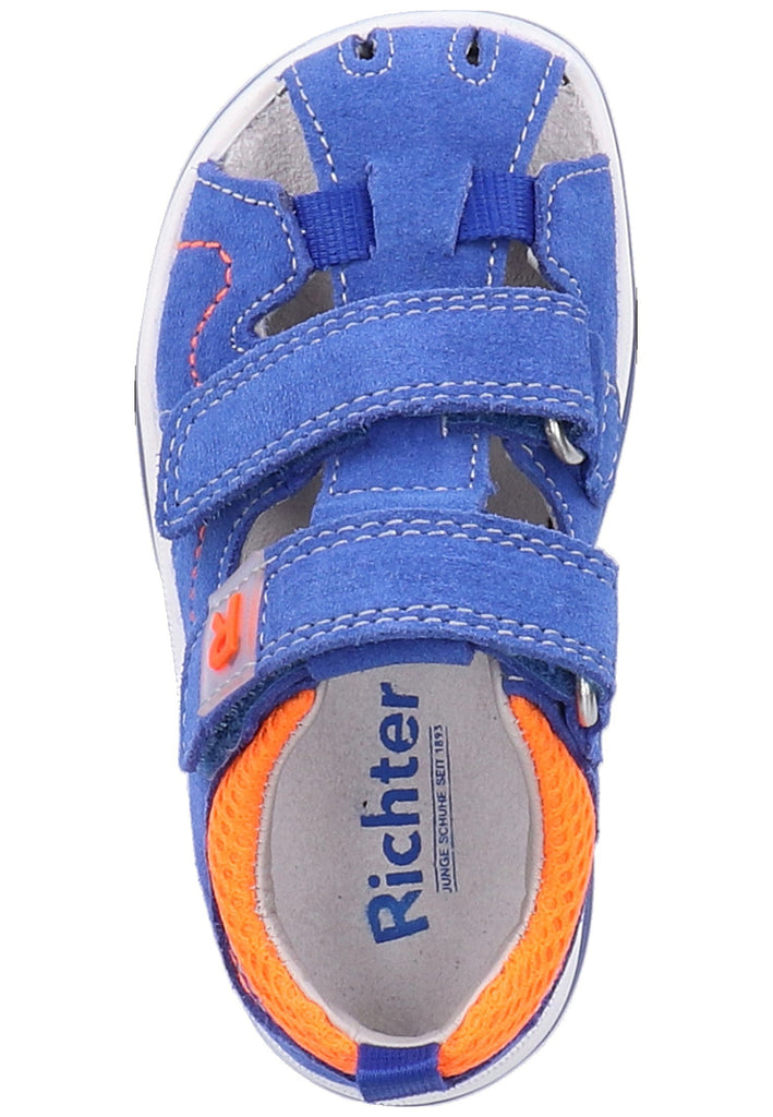 Richter Sandalen Veloursleder/Textil Blau/Orange