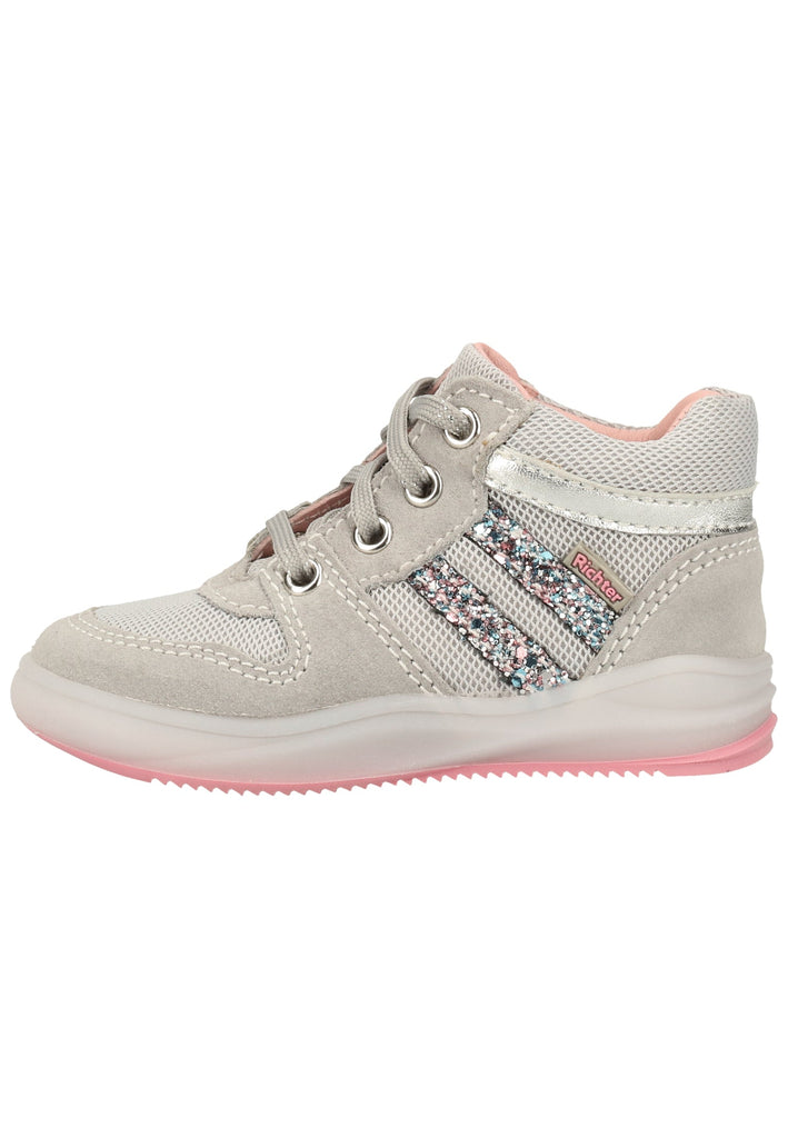 Richter Sneaker Leder/Textil Hellgrau/Silber