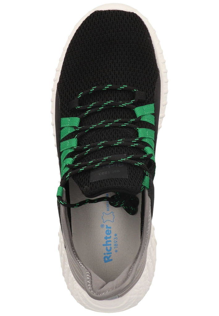 Richter Sneaker Lederimitat/Textil Schwarz/Grün