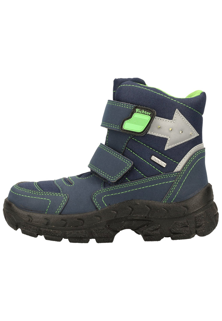 Richter Stiefel Lederimitat/Textil Blau/Grün Warmfutter
