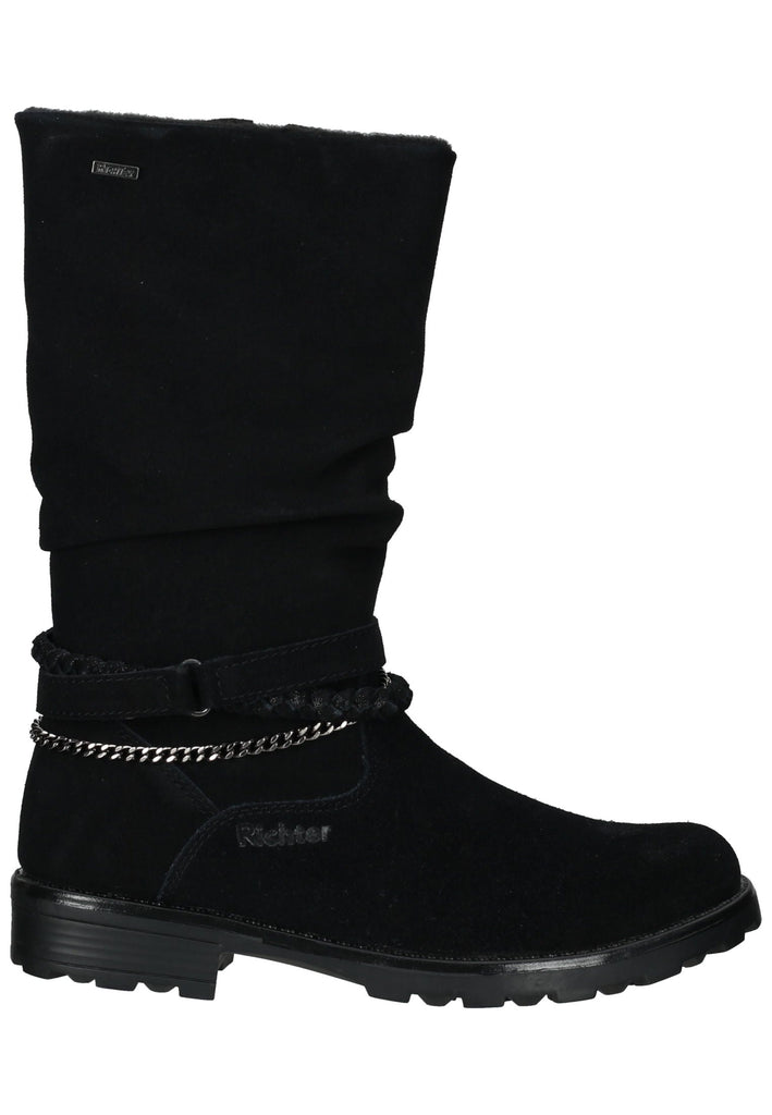 Richter Stiefel Veloursleder Schwarz Warmfutter
