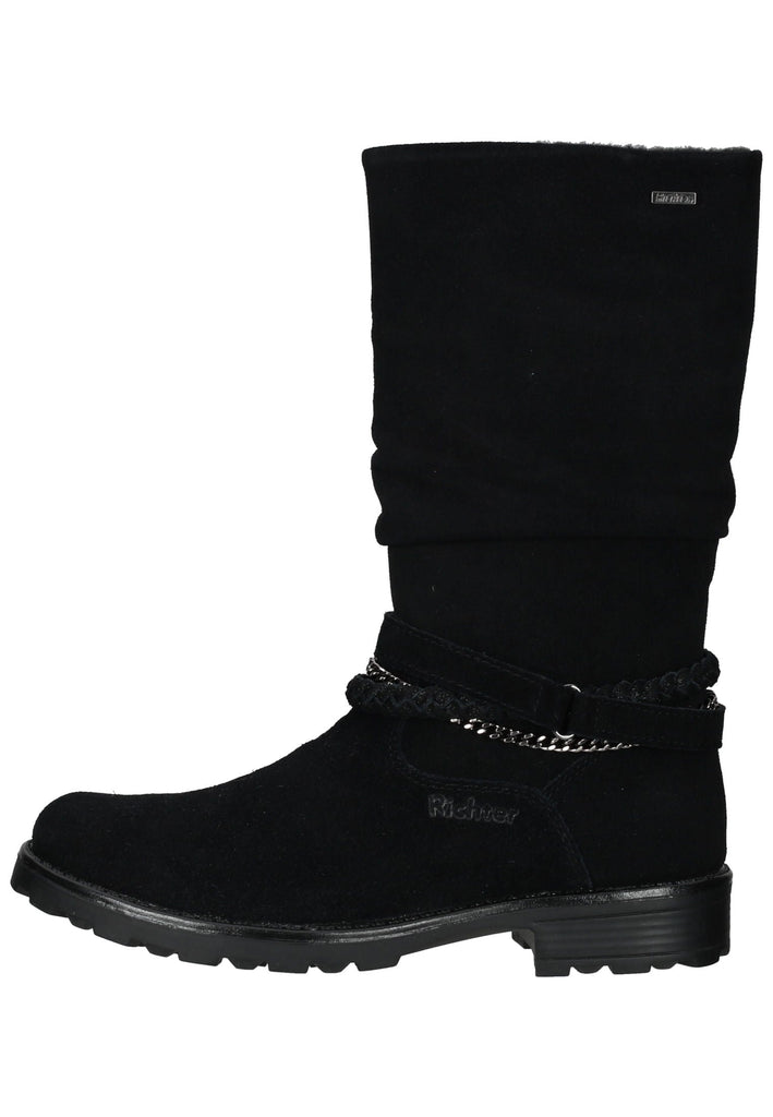 Richter Stiefel Veloursleder Schwarz Warmfutter
