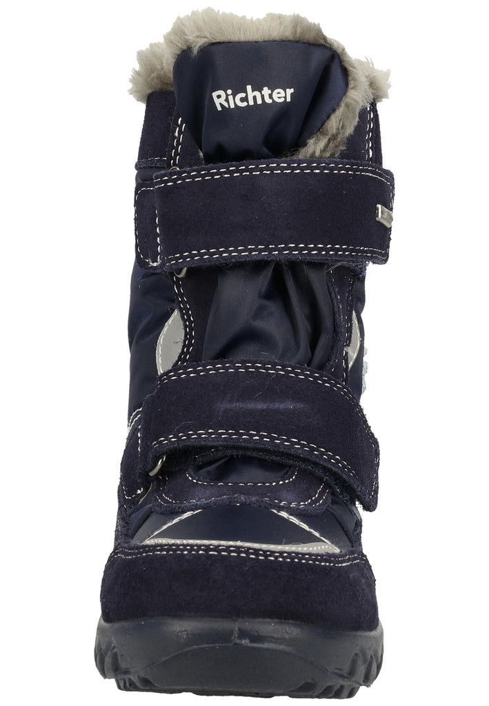 Richter Stiefel Veloursleder/Textil Blau/Silber Warmfutter