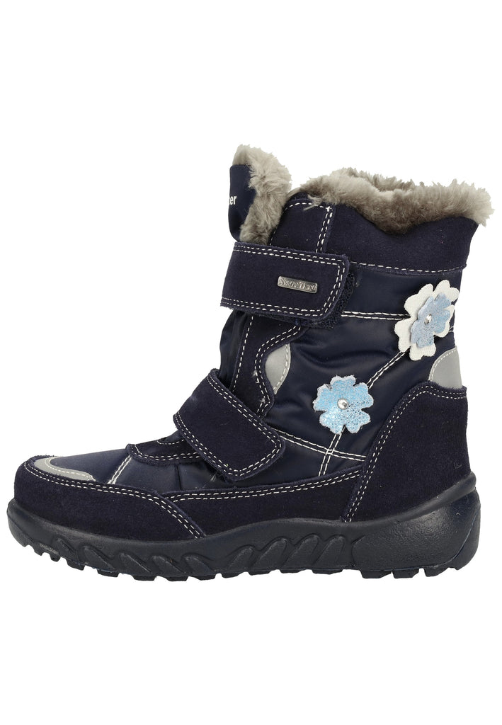 Richter Stiefel Veloursleder/Textil Blau/Silber Warmfutter