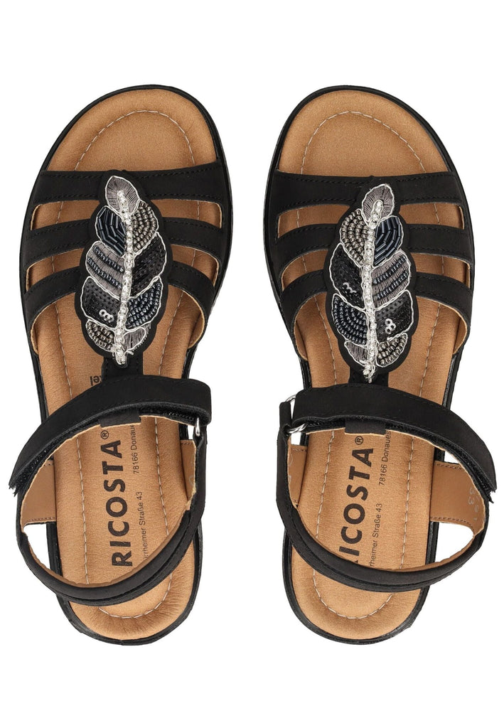 Ricosta Sandalen Lederimitat Schwarz